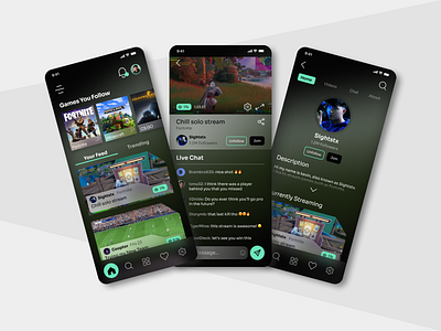 Video Game Live Streaming - Mobile Design