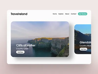 Travel Ireland - Landing Page adventure agency branding concept dublin explore homepage ireland journey landing page minimal nature outdoors plan tour travel trip vacation visit web design