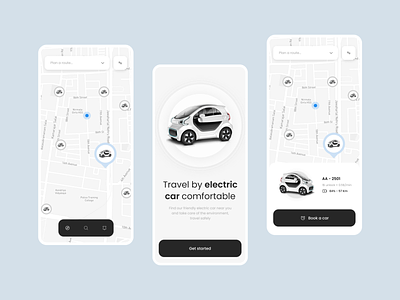 Electric car app mobile product design ui uiux ux uxui