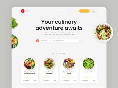 Restaurant ui uiux ux uxui web webdesign