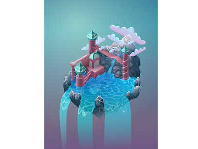 Dream castle dream castle illustra illustration illustrator imagination isometry vector