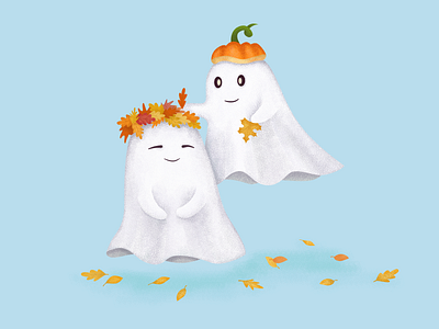 We all need love autumn care ghost halloween illustration illustrator love tenderness vector wreath