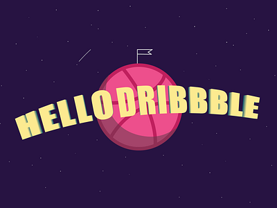 Hello dribbble! hello dribbble illustration illustrator planet space vector