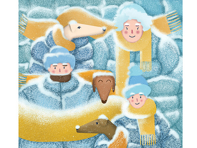 Winter22 2022 dogs grain illustration illustrator noise photoshop scarf snow winter
