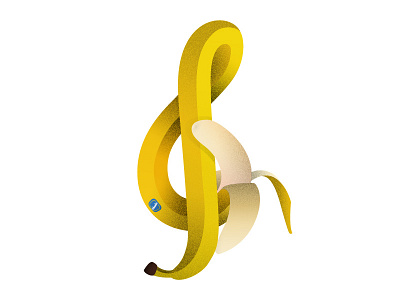 Banana music banana bird fruit logo music singing yellow