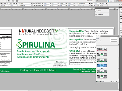 Spirulina Label branding label design natural print spirulina supplement