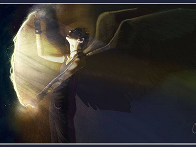 Mage Illustration - Azriel Opens A Portal angel dark angel fantasy fantasy art illustration mage mage the awakening magic new mage photoshop portal world of darkness