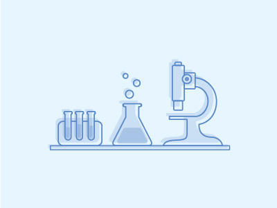 Laboratory blue clean icon illustration lab line minimal scene simple