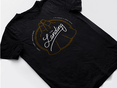 The Landing bar beer design hand lettering logo script tee tee shirt