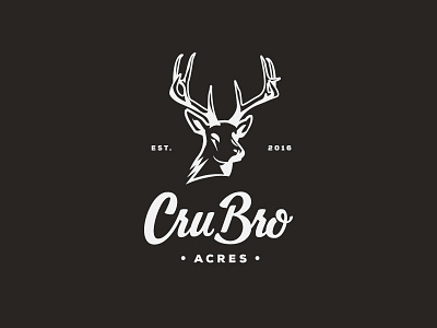 CruBro Acres buck custom type deer hand lettering hunting illustration logo t shirt t shirt design