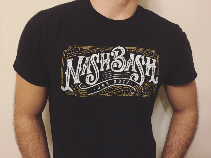 Nash Bash 2017 custom design grunge hand lettering nashville tee shirt tee shirt design typography