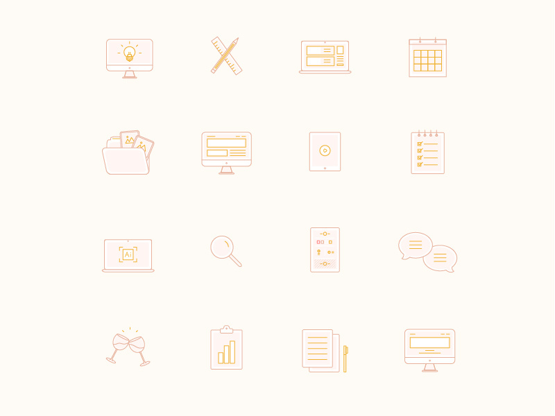 Icon Set palmandcompany feminine icon set illustration icon