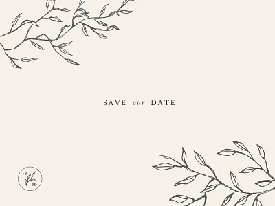 Save Our Date botanical illustration illustration monogram save the date wedding wedding invitation