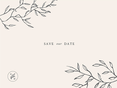 Save Our Date botanical illustration illustration monogram save the date wedding wedding invitation