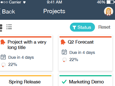 Project management app ios mobile ui ux