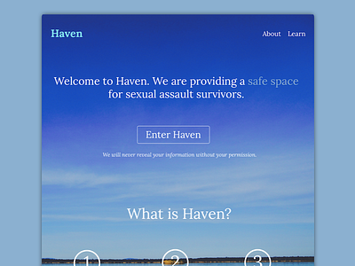 Haven Website Design clean form design haven minimal sexual assault ui design web design