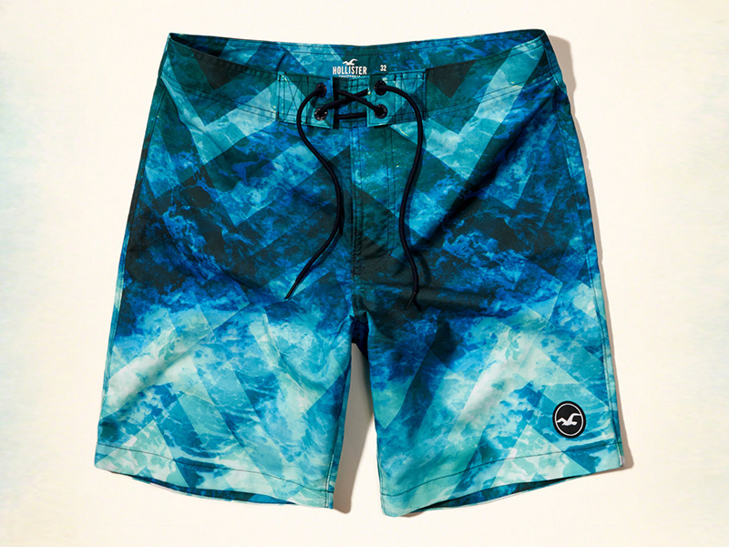 Wave Abstraction photoshop cad retail abstract fractal blue wave hollister apparel short suit swim