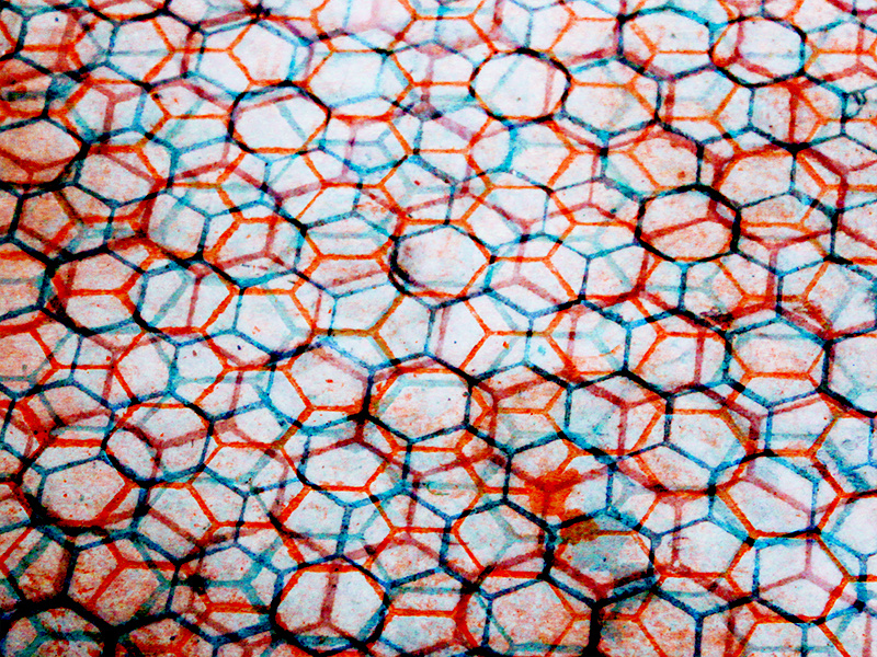 Groundwork roots blood connected 3d blue red tile overlay photoshop hexagon hex