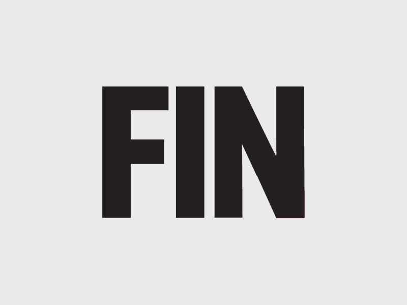 FIN alphabet animated animation end fin logo slash type