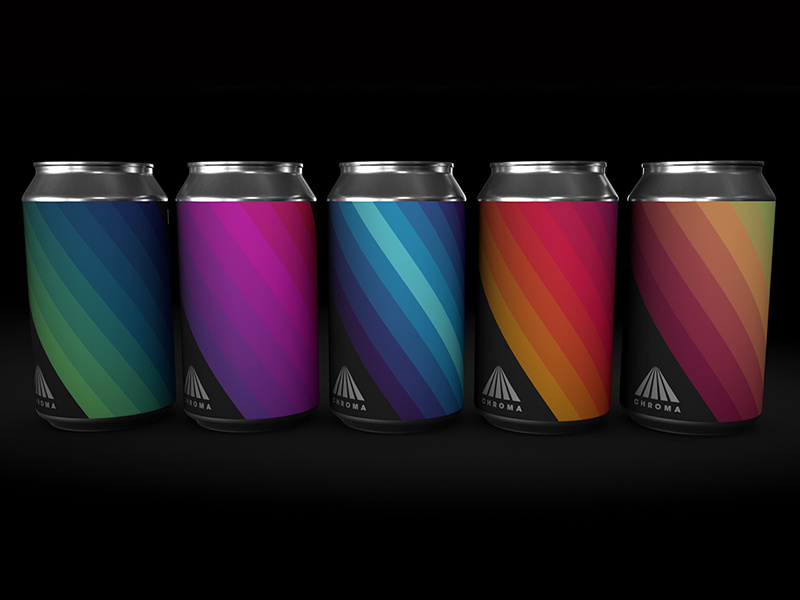 CHROMA - 3D Render branding gradient label can beer color chroma