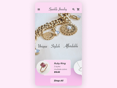 Landing page for a jewelry store dailyui landing page ui visual design
