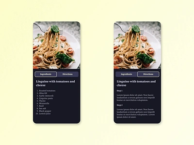 Recipe dailyui dailyui040 recipe ui visual design