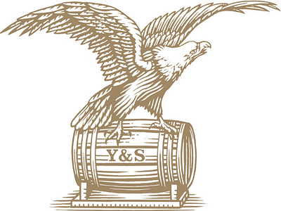 Yuengling Eagle logo engraving illustration. logo line art linocut pen and ink scratchboard woodcut steven noble