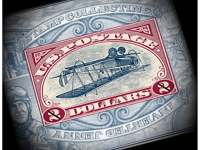USPS Inverted Jenny Postage Stamp artwork branding design engraving etching illustrator linocut steven noble woodcut woodcuts