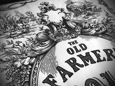 Old Farmers Almanac Illustration artwork branding design engraving graphic design illustration line art pen and ink steven noble woodcut