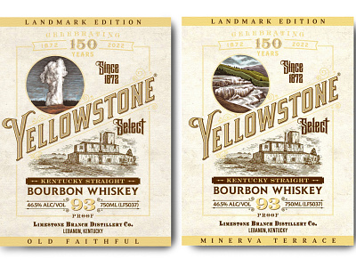 Yellowstone 150th Anniversary rendered by Steven Noble artwork branding design engraving etching graphic art illustration ink line art logo scratchboard steven noble