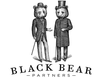 Black Bear Partners black bear line art scratchboard steven noble woodcuts