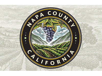 Napa County Logo line art scratchboard steven noble woodcuts