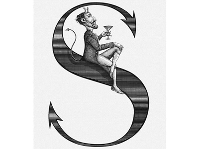 S Bar Logo Mark Illustrated by Steven Noble line art scratchboard steven noble woodcuts