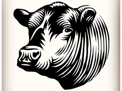 Black Angus artwork engraving graphic design illustration illustrator line art linocut logo scratchboard steven noble woodcuts