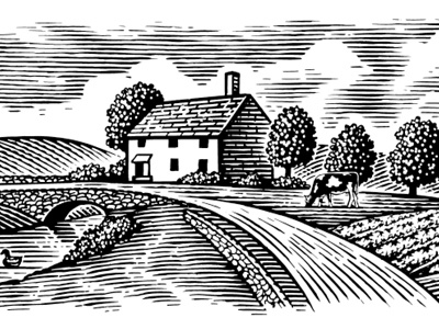 The Cottage Illustrated by Steven Noble artwork engraving etching graphic design illustration illustrator line art linocut logo scratchboard steven noble woodcuts