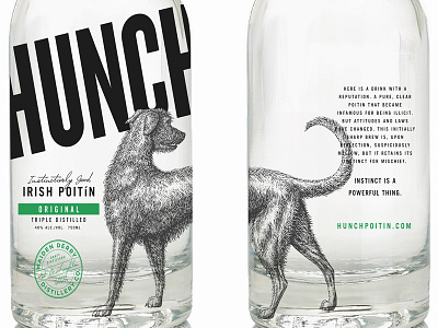 Hunch Whiskey Label Illustrated by Steven Noble