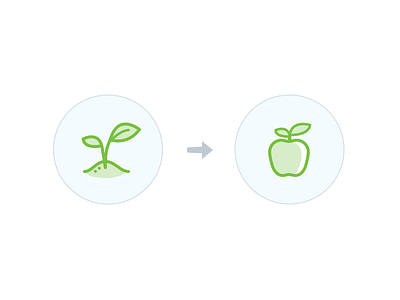 Sprout & Apple Icons apple icon plant sprout