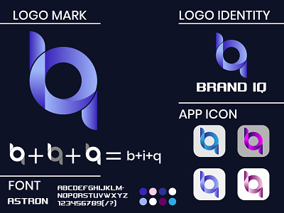 Modern B+I+Q Letter Logo design illustration logo logodaily logodesinger logomaker logomarca logomark logomurah ui