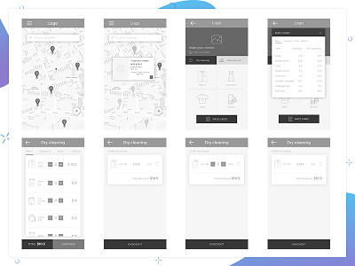 Laundry app Wire Frame app laundry laundry app mobile ux wire frame