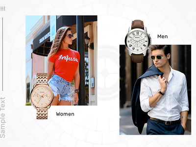 e-Commerce website category module casual template category module e commerce fashion fossil module section watch web design web template website section women and men