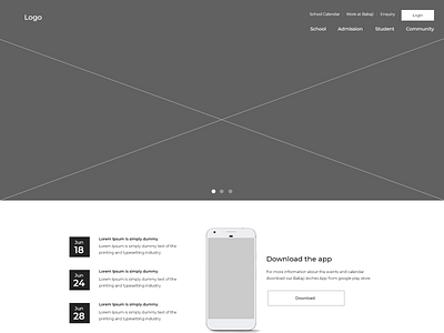 School Website Wireframe details of ia details view flow flowchart home page ia info information information architecture navigation navigation bar navigation flow school school navigation school template school website sketch ux ux challenge wireframe