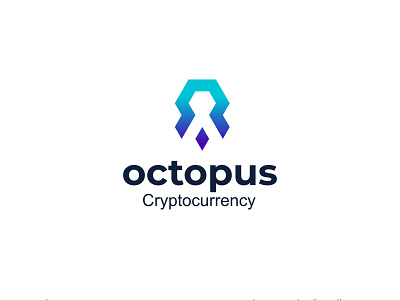 Octopus with Cryaptocurrency Tech logo design simple