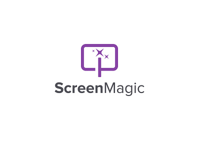 Screen + Magic Concept Modern Screen Recorder Logo Design saas cloud