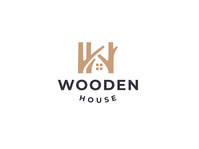 Wooden House 3d animation branding dark design fashion graphic design house illustration logo typography ui ux vector wood logo