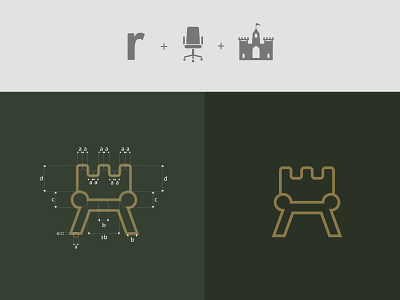 Reis Planned Furniture branding castle logo chair logo furniture goldenratio icon logo logodesigner rlogo