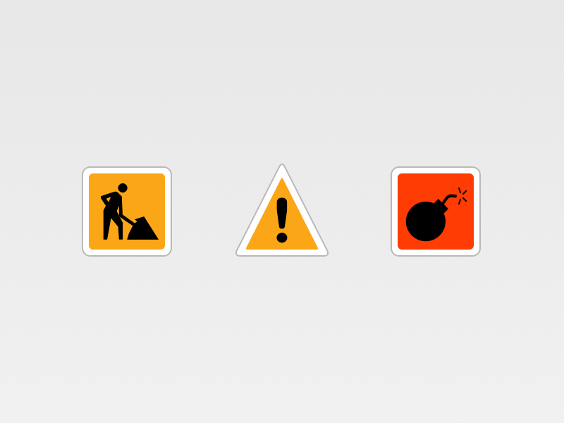 Interruptions for Railer icons railer ios 7 works alert bomb