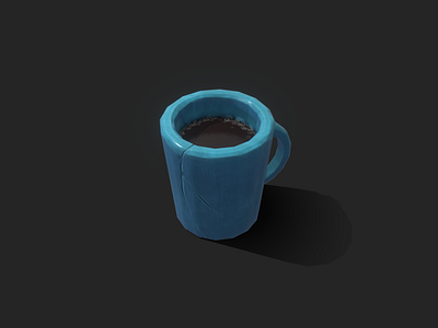 Props - Big Blue Cup 3dmodel cartoon gameart gamedev hand painted lowpoly stylized texture