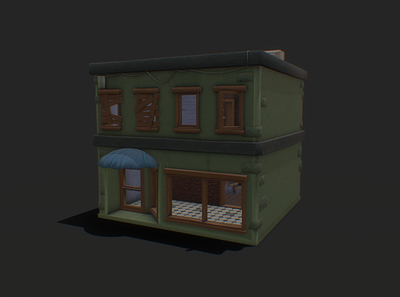 Commercial Building 02 3dmodel cartoon concept art gameart gamedev hand painted low poly lowpoly stylized texture