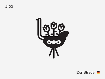 Der Strauß —Ostrich & bunch— bunch flower flowers german homonymous ostrich