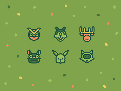 Animals for Flaticon part III animals bat bunny forest hoot icon line pack wolf